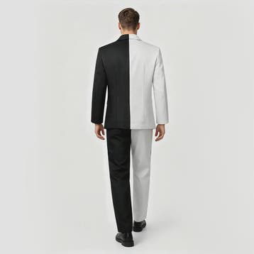 Two-Face Cosplay Kostuum: Zwart-Wit Pak voor Heren - Hallowe, Verzenden, Nieuw