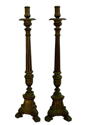 Kandelaber (2) - Brons - Paar altaarkandelaars - 62 cm