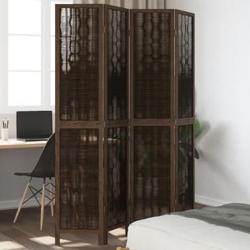 vidaXL Kamerscherm met 4 panelen massief paulowniahout, Verzenden, Nieuw