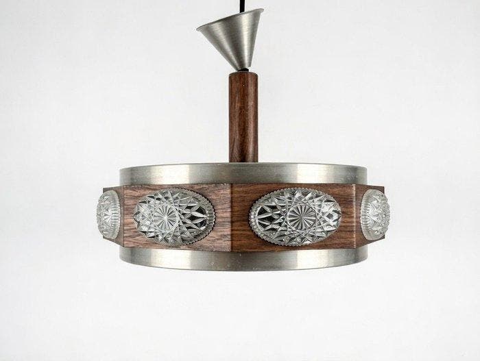 Plafondlamp - Staal, Glas - Scandinavische lamp, Antiek en Kunst, Kunst | Designobjecten