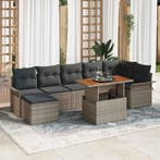 vidaXL Tuin Sofa Set met opslag 8 pcs Grijs Poly riet, Tuin en Terras, Verzenden, Nieuw, Rotan, 8 zitplaatsen