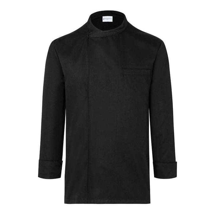 GGM Gastro | KARLOWSKY | Lange Mouw Kokshemd - Zwart - maat:, Kleding | Heren, T-shirts, Zwart, Maat 46 (S) of kleiner, Nieuw