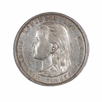 Nederland. Wilhelmina. 1 Gulden 1892 – Long Hair Type –