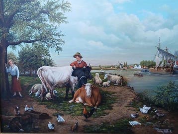 Roger van den Abbeele (1931-2014) - Rustend vee