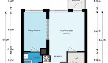 Te Huur 2 Kamer Appartement Van Nijenrodeweg In Amsterdam, Huizen en Kamers, Direct bij eigenaar, Appartement, Amsterdam, Amsterdam
