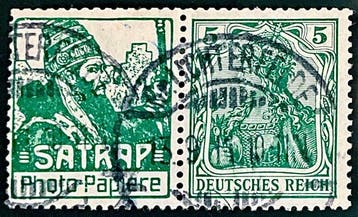 Duitse Rijk 1911 - Germania reclame voor „SATRAP, Gestempeld