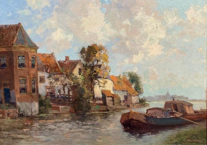 Gerardus Johannes Delfgaauw (1882-1947) - Zicht op, Antiek en Kunst, Kunst | Schilderijen | Klassiek