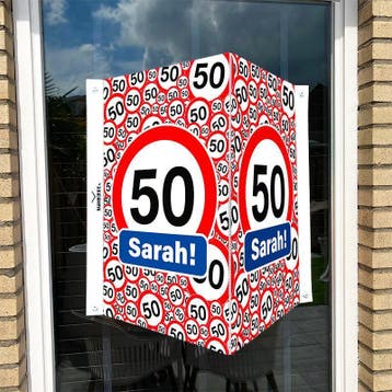 XXL Raambord 50 jaar Sarah – feestelijk én snelle levering, Verzenden, Nieuw, Feestartikel, Abraham of Sarah