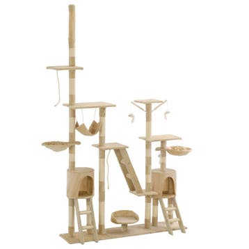 vidaXL Kattenkrabpaal met sisal krabpalen 230-250 cm beige, Verzenden, Nieuw
