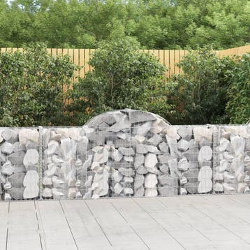 vidaXL Schanskorven 3 st gewelfd 200x30x80/100 cm, 100 cm of meer, Verzenden, Nieuw, Metaal