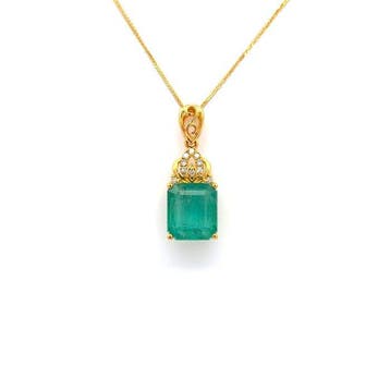 Ketting met hanger - 14 karaat Geel goud - 2.09ct. tw.