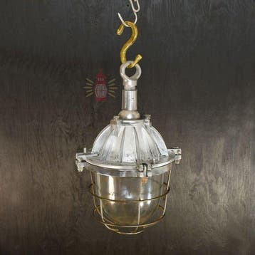 Plafondlamp - Metaal, Hout, Glas, Messing, Aluminium - Cage
