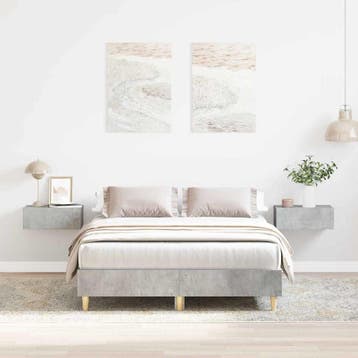 vidaXL Bedframe Beton Grijs 193 x 123 x 25 cm Bewerkt hout, Verzenden, Nieuw, Grijs, Hout