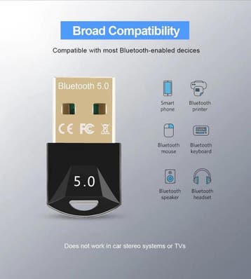 DrPhone B8 Bluetooth 5.0 Dongle - Windows Adapter Desktop PC, Ophalen of Verzenden, Zo goed als nieuw