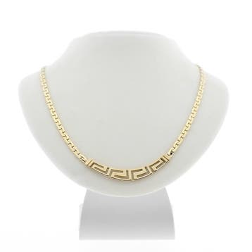 Gouden meander collier (Ketting), Ophalen of Verzenden, Gebruikt, Overige kleuren, Goud
