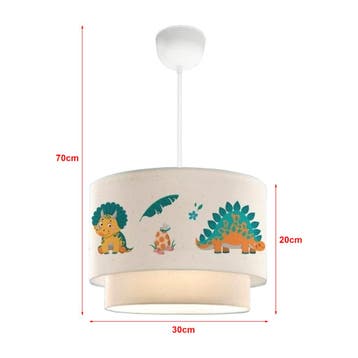 Kinder hanglamp Lurgan E27 wit met dinosaurus motief lux.pro, Verzenden, Nieuw