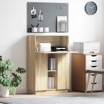 vidaXL Bureau Sonoma Eiken Bewerkt hout 71,5 x 31,5 x 106,5, Verzenden, Nieuw