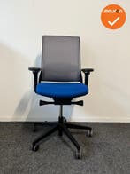 Gispen Zinn bureaustoel - Grijs netweave - blauwe stoffering, Werkplek, Ophalen of Verzenden, Gebruikt, Stoel