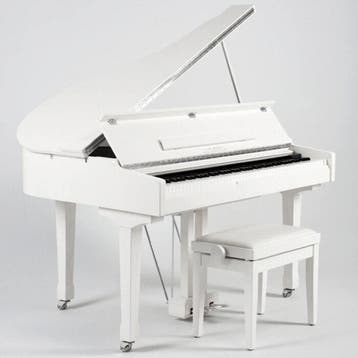 Oostendorp Digital Classic Mini Grand Elite IV PWH chroom, Muziek en Instrumenten, Piano's, Nieuw, Wit, Vleugel