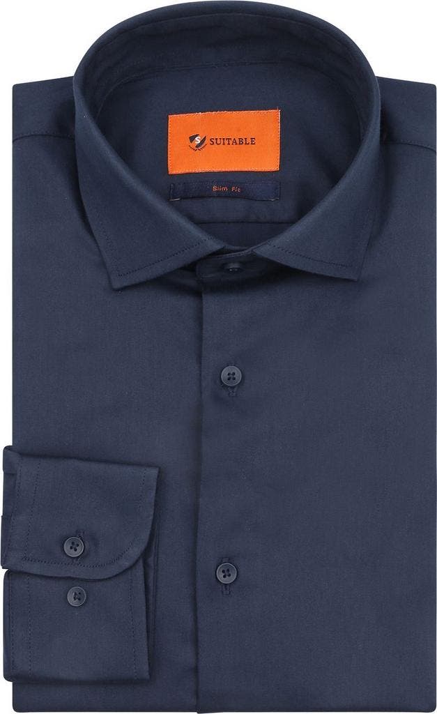 Suitable Satin Overhemd Marine maat 40 Heren, Kleding | Heren, Overhemden, Blauw, Nieuw, Verzenden