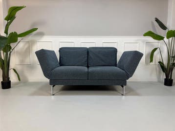 Brühl Moule Small Slaapbank Stof Blauw, Tweepersoons, Ophalen of Verzenden, Zo goed als nieuw, Rechte bank