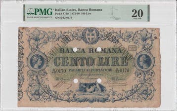 Italië, Banca Romana. - 100 Lire 1872 - Pick S-799 - TOP POP