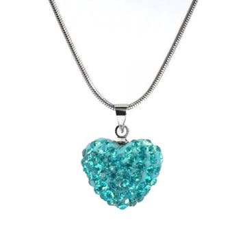 Fako Bijoux - Ketting - Disco Dots - Hart - Turquoise, Sieraden, Tassen en Uiterlijk, Kettingen, Verzenden, Nieuw