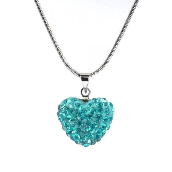 Fako Bijoux - Ketting - Disco Dots - Hart - Turquoise, Sieraden, Tassen en Uiterlijk, Kettingen, Verzenden
