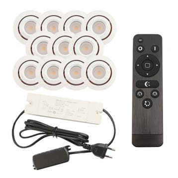 11 kantelbare veranda spots Rona, IP44, met aansluitset en, Ophalen of Verzenden, Nieuw