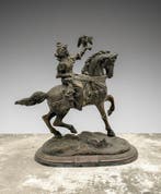 Escuela Francesa - Figuur - Dama de Cetrería a Caballo -