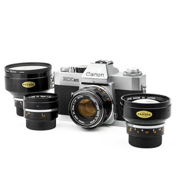 Canon EX AUTO + 4 lenses Analoge camera, Nieuw