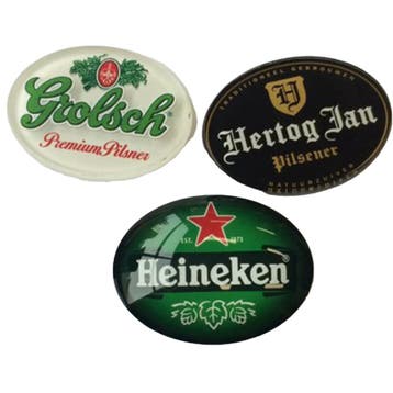 Ovale taplens van uw favoriete biermerk, Ophalen of Verzenden