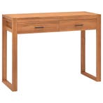 vidaXL Bureau met 2 lades 100x40x75 cm teakhout, Huis en Inrichting, Verzenden, Nieuw