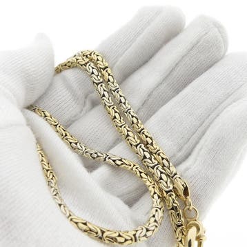 Bicolor gouden koningsketting, Sieraden, Tassen en Uiterlijk, Ophalen of Verzenden, Gebruikt, Goud, Goud