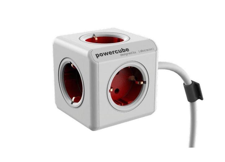 Allocacoc PowerCube Extended Rood 1,5 Meter, Computers en Software, Pc- en Netwerkkabels, Nieuw, Ophalen of Verzenden