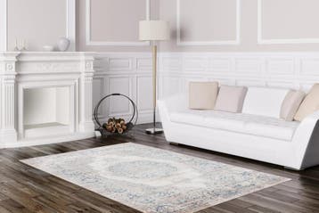 Vintage Vloerkleed | Paris | Medaillon | Blauw | 120x170 cm, Verzenden, Nieuw