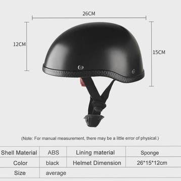 Universele Zwarte Motorhelm Half Helm ABS - Comfortabel en W, Fietsen en Brommers, Verzenden, Nieuw