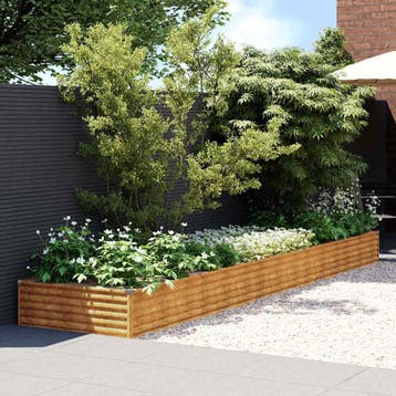 vidaXL Plantenbak verhoogd 482x100x36 cm cortenstaal, 100 cm of meer, Verzenden, Nieuw, Metaal