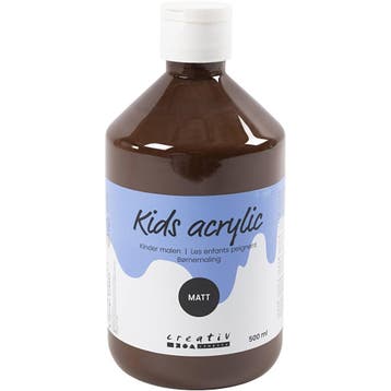 Acrylverf Mat, bruin, 500 ml/ 1 fles, Nieuw