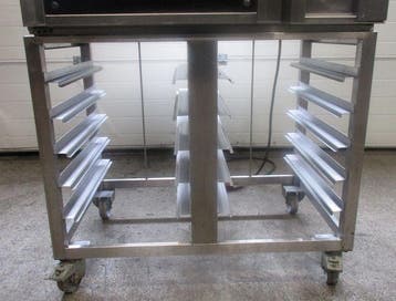 RVS Onderstel op wielen, B98 x D75 x H82cm, Gebruikt