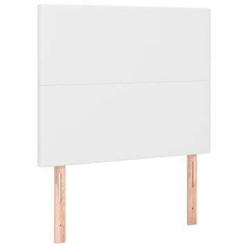 Slaapkamerdecoratie 2x wit kunstleer | retourdeal 65% kor..., Overige materialen, Eenpersoons, Ophalen of Verzenden, 80 cm