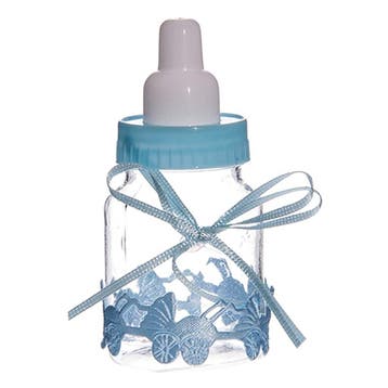 Taartdecoratie Baby Zuigfles Blauw 9cm, Verzenden, Nieuw