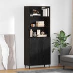 vidaXL buffetkast Zwart Eiken 69,5 x 34 x 180 cm, Huis en Inrichting, Minder dan 50 cm, Verzenden, Nieuw, Minder dan 100 cm
