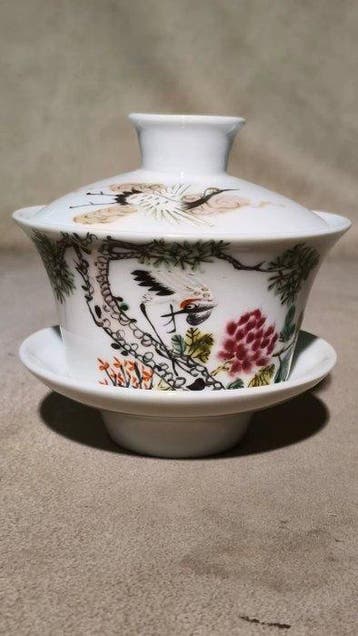 Set theekopjes - Porselein - Pastel Pine and Crane