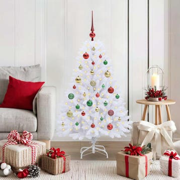 vidaXL Kunstmatige Inklapbare Kerstboom Wit 120 cm PVC en, Diversen, Kerst, Verzenden, Nieuw