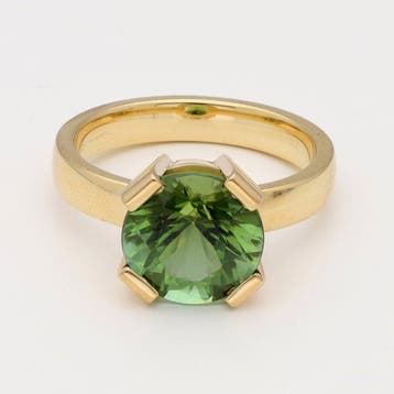 Ring - 18 karaat Geel goud - Tsavoriet Granaat, Sieraden, Tassen en Uiterlijk, Nieuw