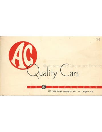 1935 AC CARS PROGRAMMA BROCHURE ENGELS, Nieuw, Author