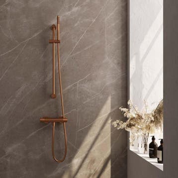 Brauer Copper Carving Glijstangset met Thermostaatkraan -, Ophalen of Verzenden, Nieuw