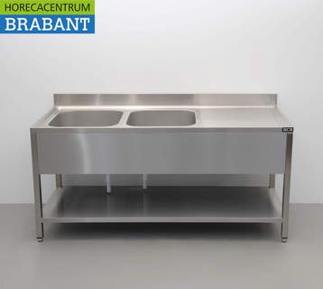 HCB RVS Spoeltafel dubbele spoelbakken Premium-line Gelast, Ophalen of Verzenden, Nieuw in verpakking