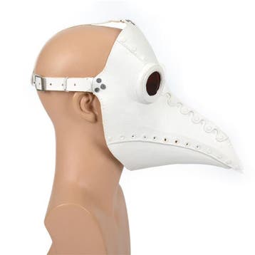 Pest masker (wit leather look), Verzenden, Nieuw